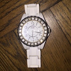 White watch with rhinestones